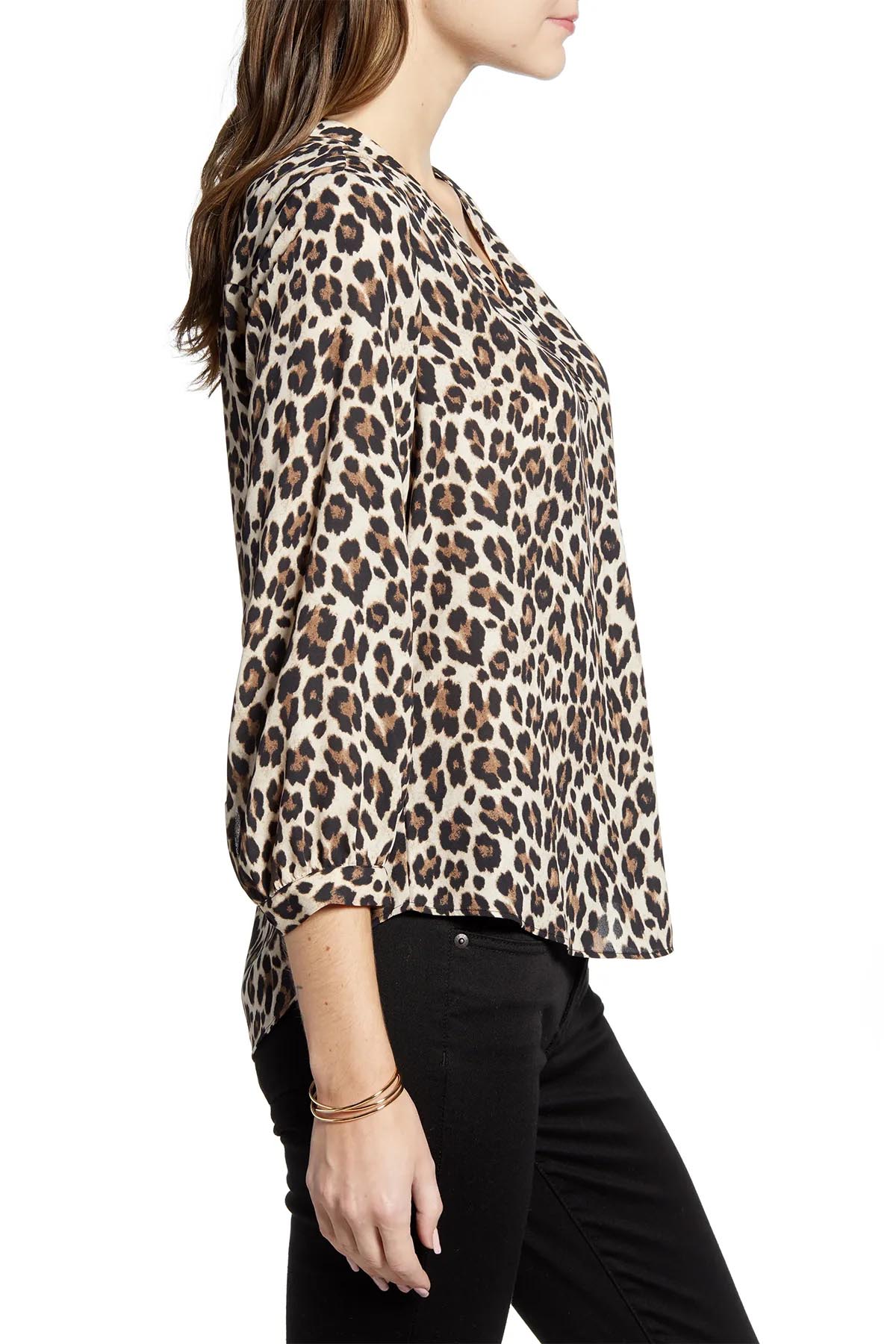 Leopar Desenli Uzun Kollu Bluz