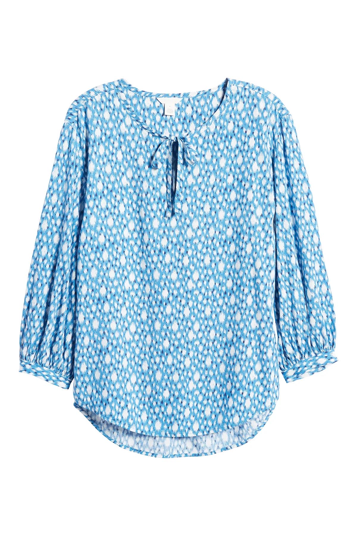 Mavi Soyut Desenli Bluz