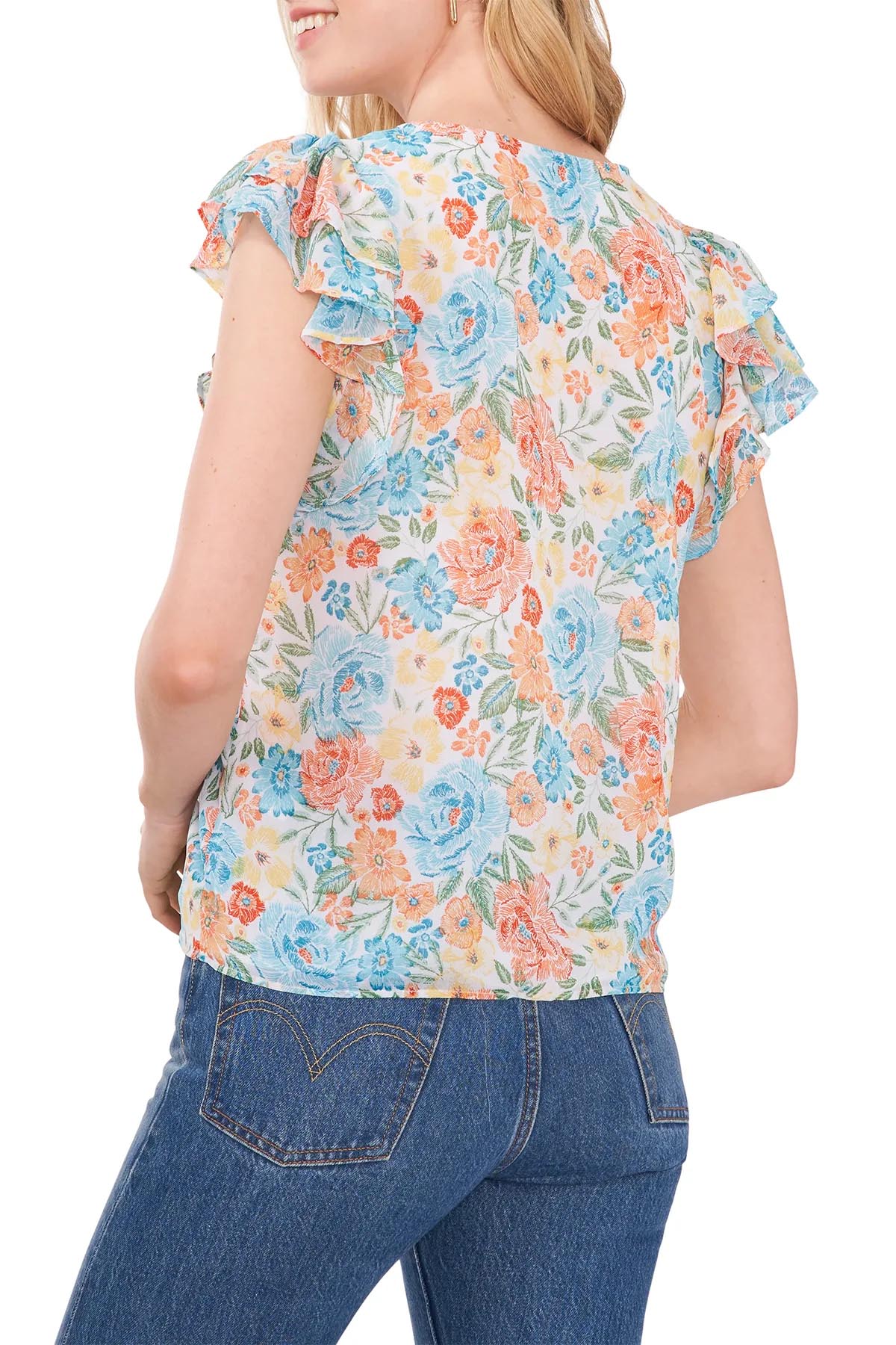 Renkli Çiçekli Bluz